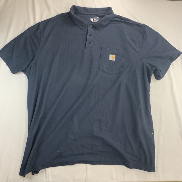 Carhartt Shirt Mens XXXXL Blue Polo Workwear Loose Fit 4XL - Picture 2 of 8